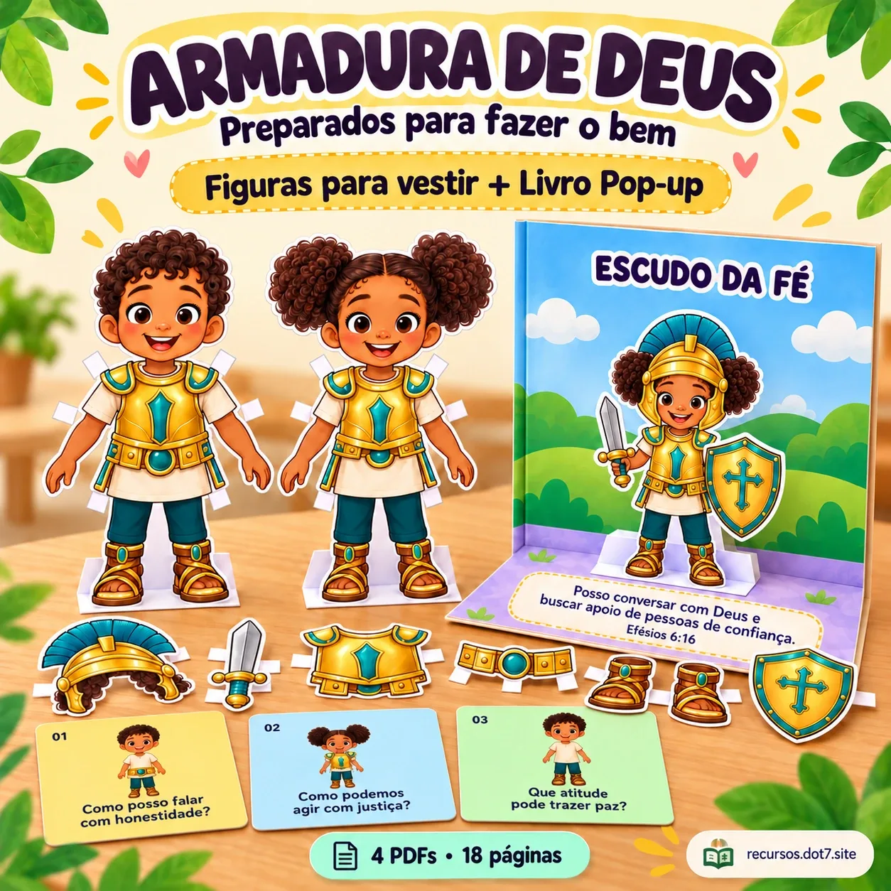 Prévia 1 de Armadura de Deus - Kit interativo e Livro Pop-up