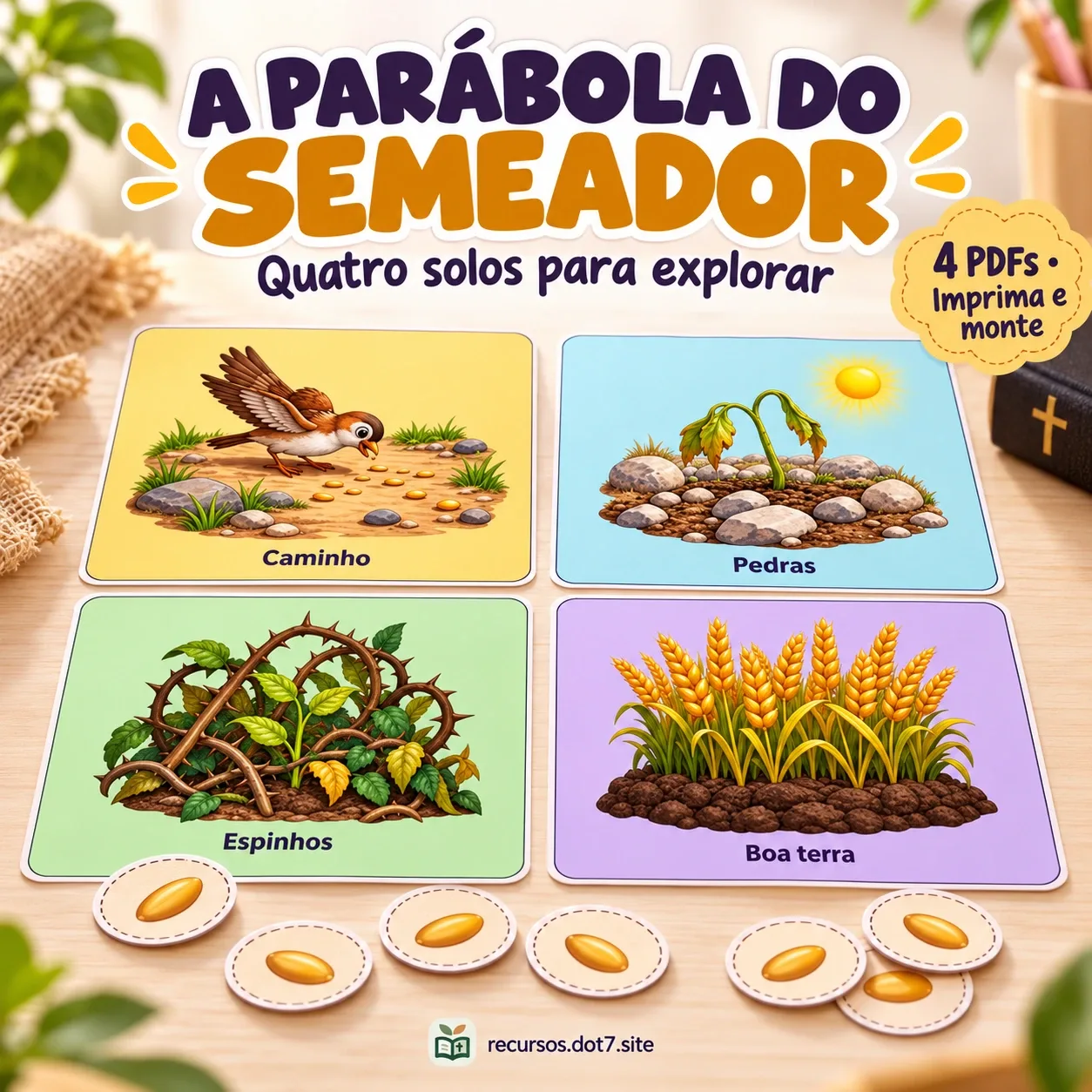 Prévia 1 de A Parábola do Semeador - Painel dos quatro solos e peças móveis